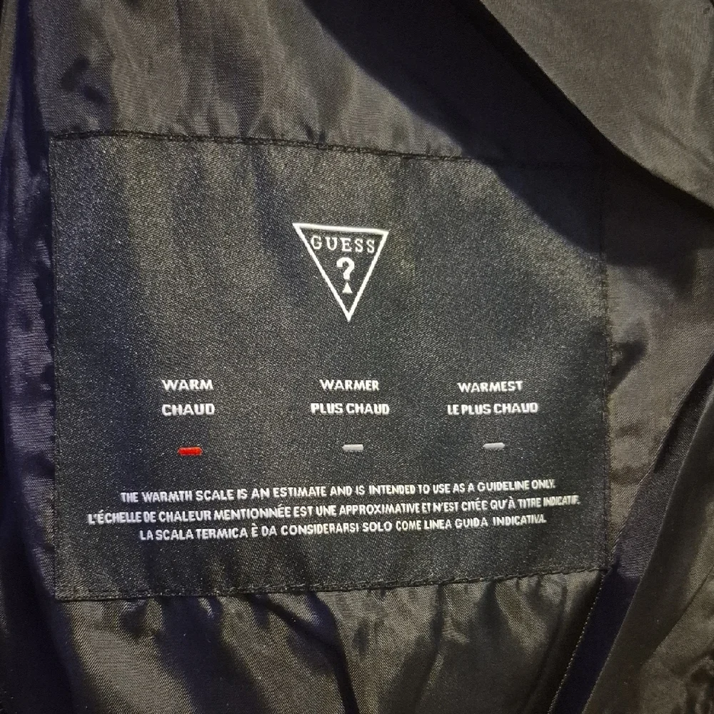 GUESS Black Quilted Jacket with Hood - Picture 2 of 7